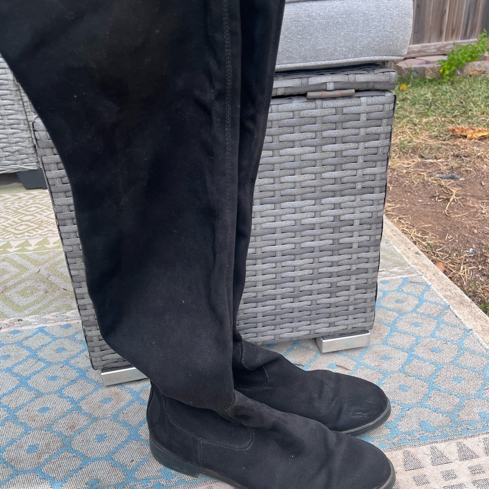 Kenneth Cole Black Over the Knee Boots